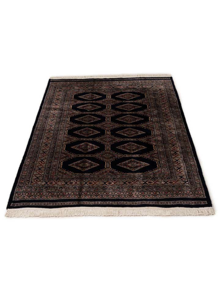 4' 3 x 5' 11 Hand Knotted Bokhara Oriental Wool Rug