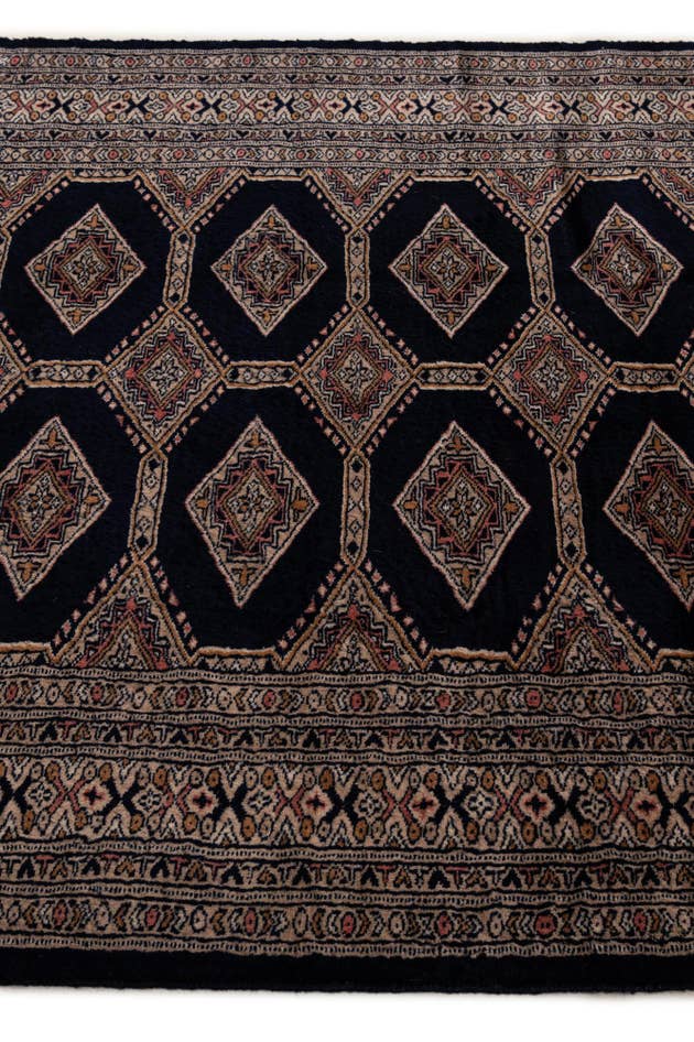 Detail image of 4' 3 x 5' 11 Hand Knotted Bokhara Oriental Wool Rug