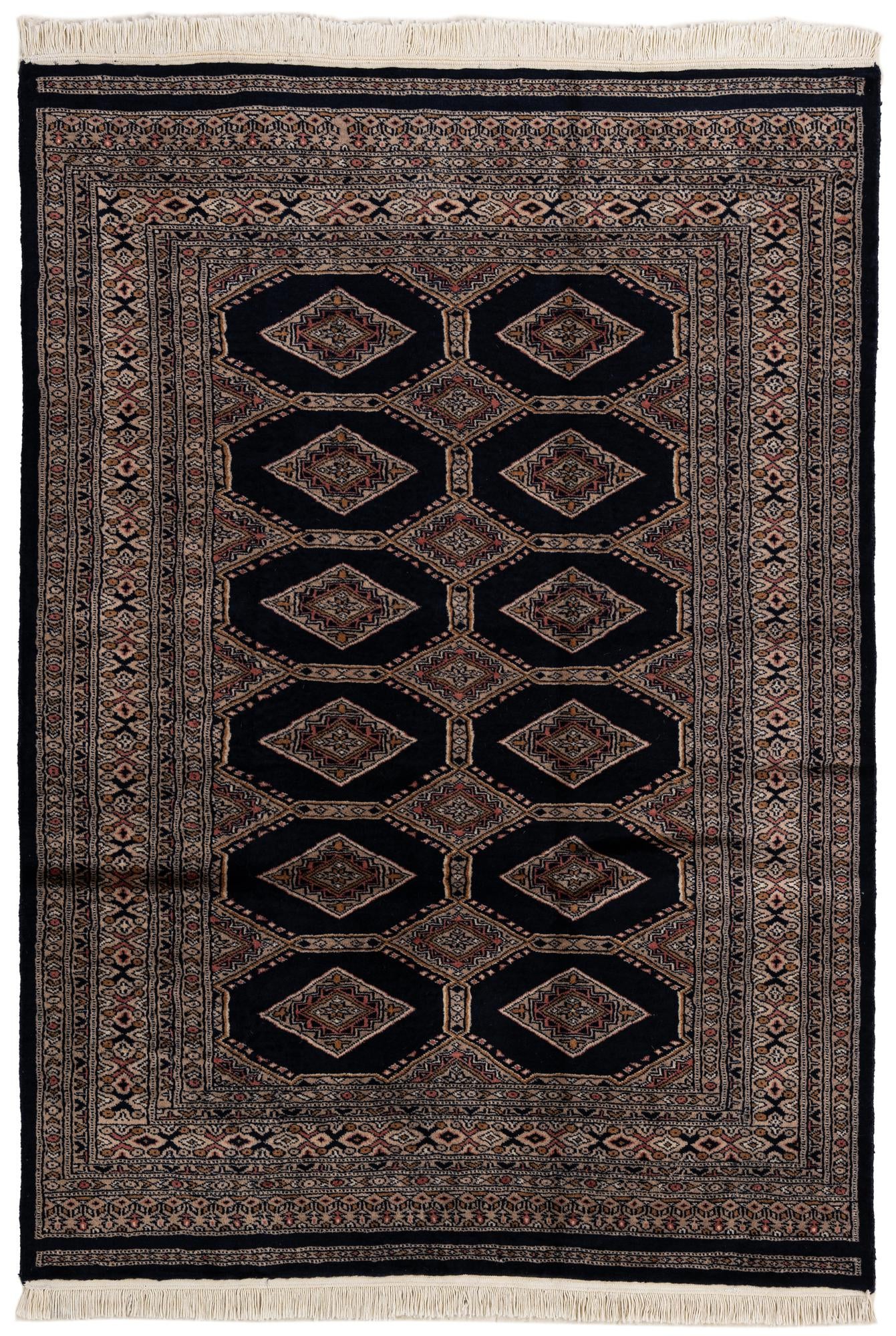 4' 3 x 5' 11 Hand Knotted Bokhara Oriental Wool Rug