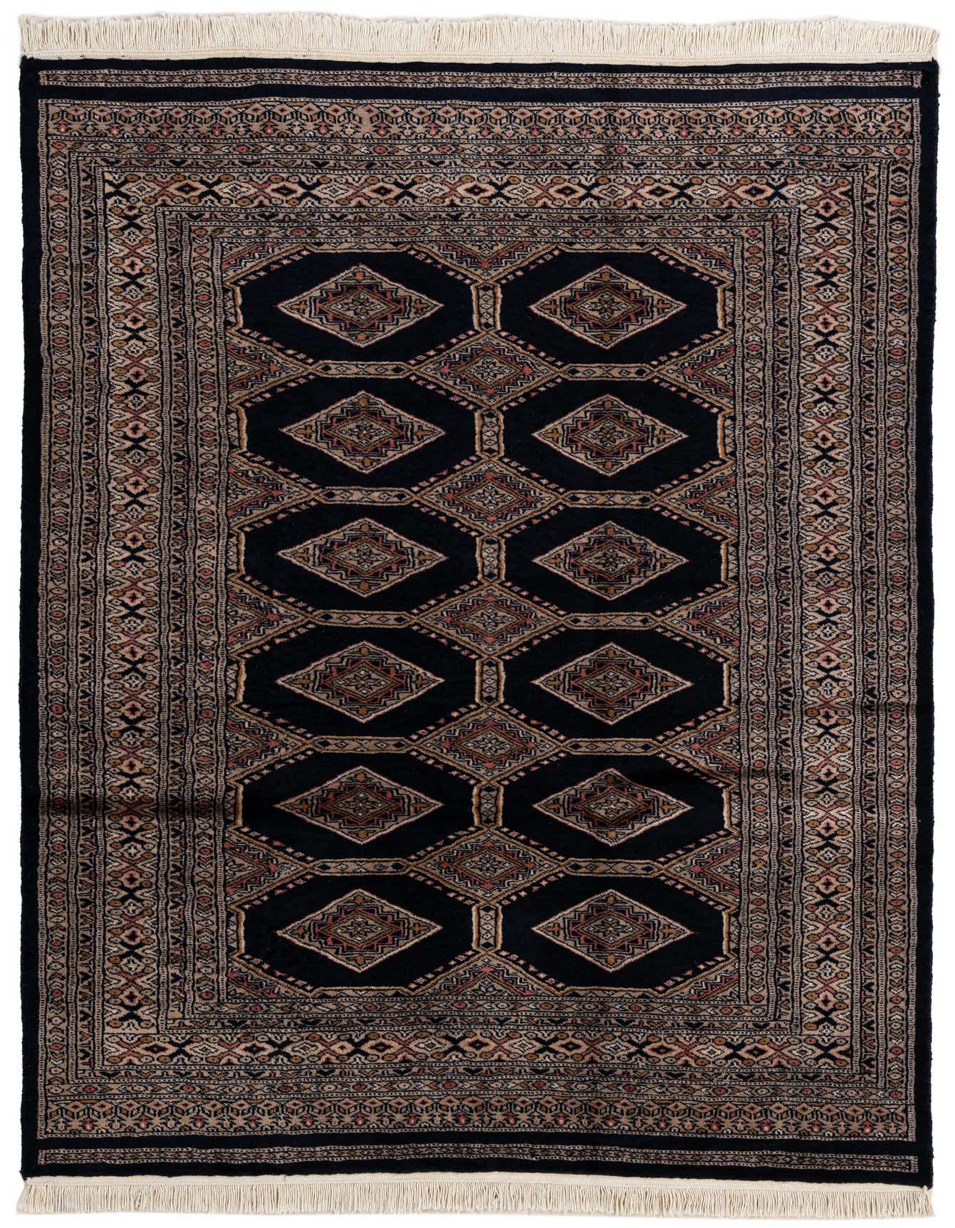 4' 3 x 5' 11 Hand Knotted Bokhara Oriental Wool Rug