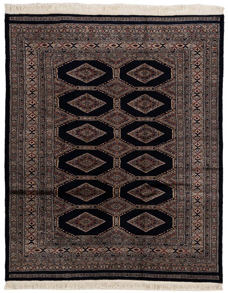 Detail image of 4' 3 x 5' 11 Hand Knotted Bokhara Oriental Wool Rug