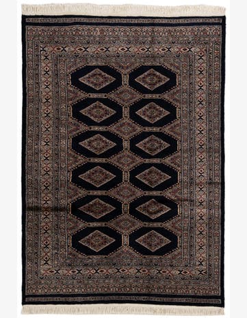 4' 3 x 5' 11 Hand Knotted Bokhara Oriental Wool Rug