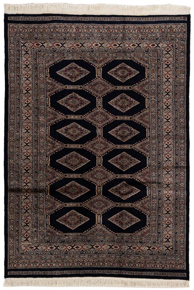 Detail image of 4' 3 x 5' 11 Hand Knotted Bokhara Oriental Wool Rug