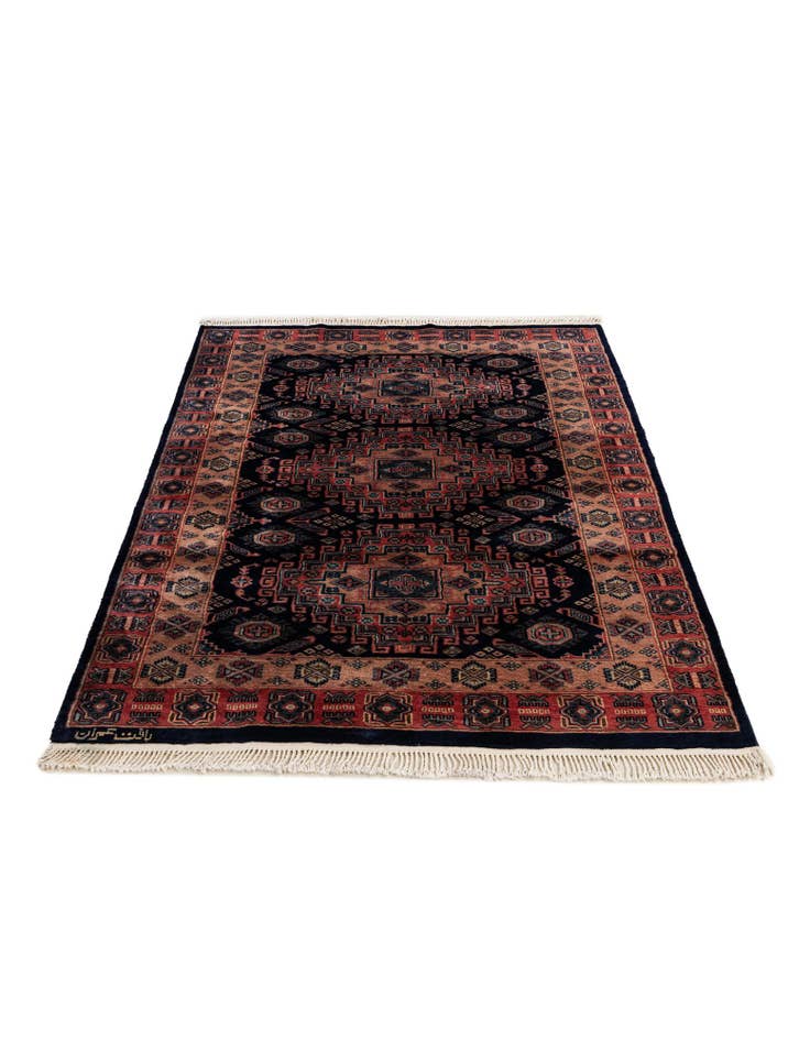 Detail image of 4' 4 x 5' 5  Hand Knotted Bokhara Oriental Wool Rug