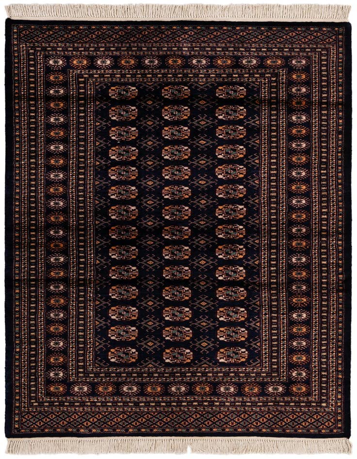 Detail image of 4' 4 x 6' 4 Hand Knotted Bokhara Oriental Wool Rug