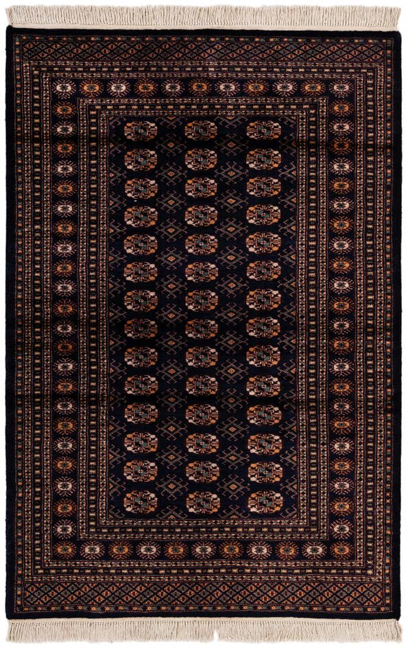 Detail image of 4' 4 x 6' 4 Hand Knotted Bokhara Oriental Wool Rug