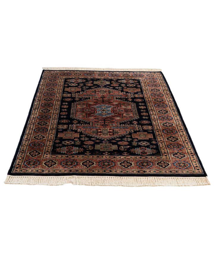 4' 5 x 6' Hand Knotted Bokhara Oriental Wool Rug