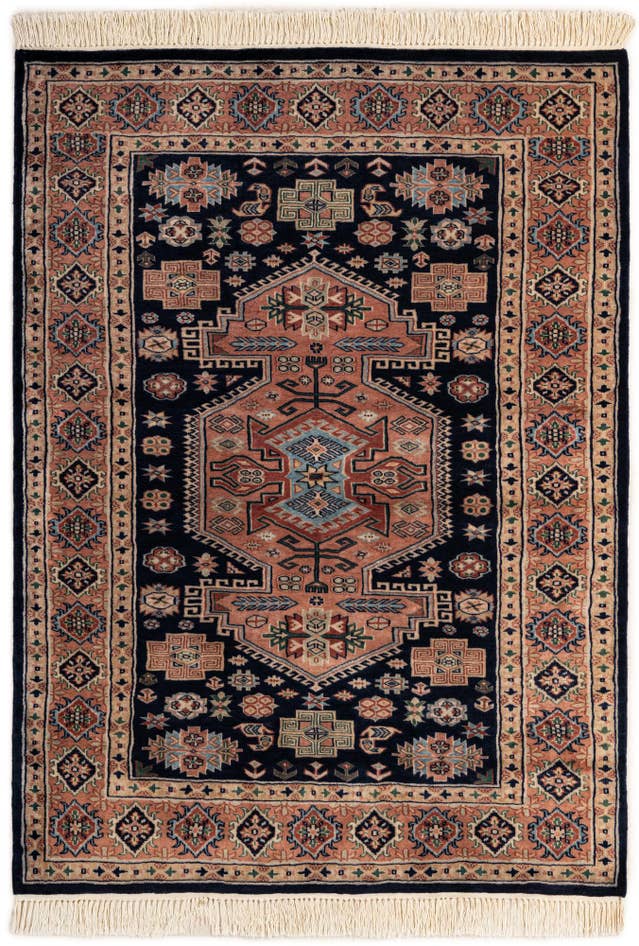 Detail image of 4' 5 x 6' Hand Knotted Bokhara Oriental Wool Rug