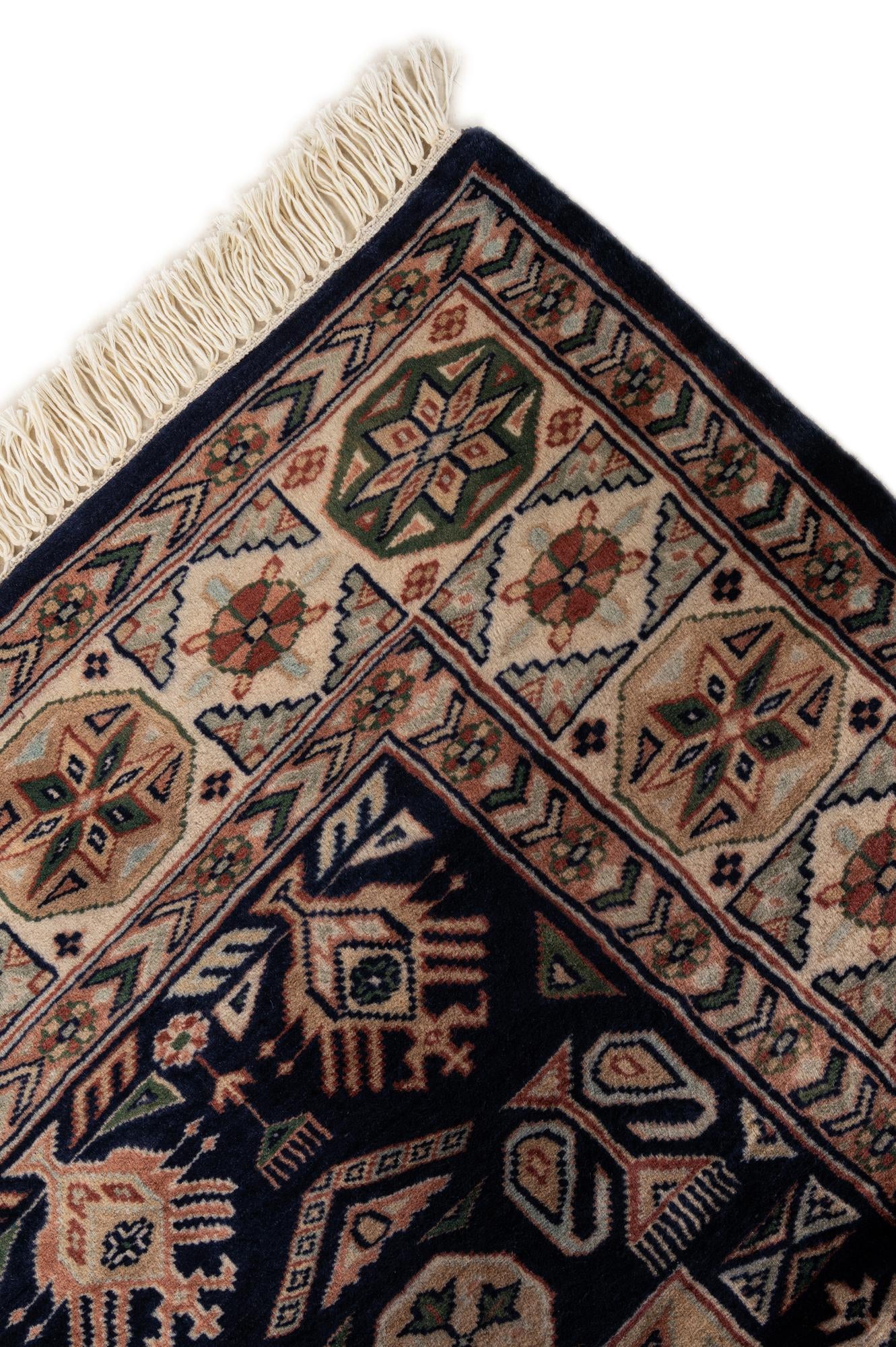 4' 5 x 5' 11 Hand Knotted Bokhara Wool Rug