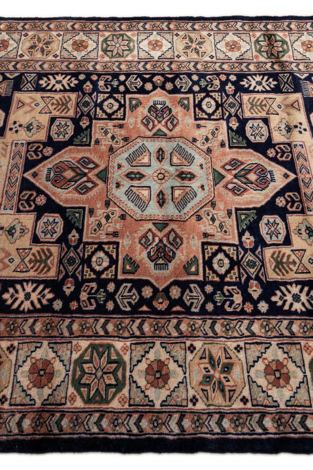 Detail image of 4' 5 x 5' 11 Hand Knotted Bokhara Wool Rug