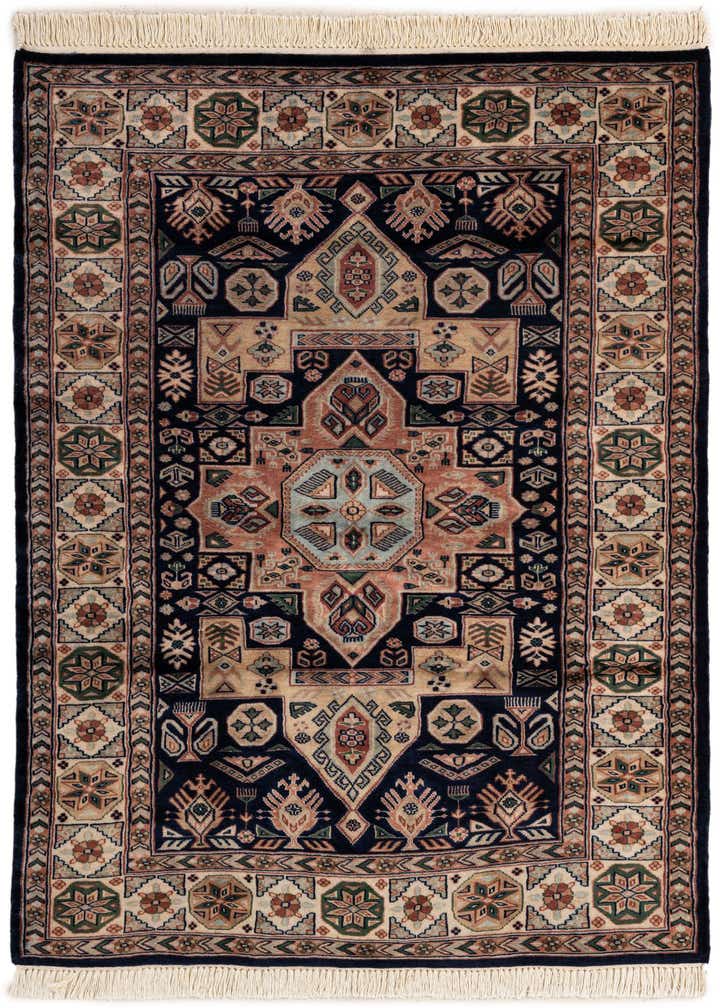 4' 5 x 5' 11 Hand Knotted Bokhara Wool Rug