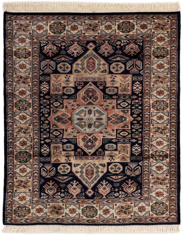 Detail image of 4' 5 x 5' 11 Hand Knotted Bokhara Wool Rug