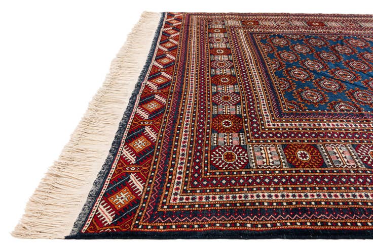 Detail image of 6' 5 x 9' 11 Hand Knotted Bokhara Oriental Wool Rug