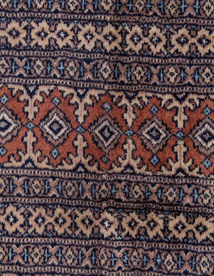 Detail image of 4' 1 x 5' 8  Hand Knotted Bokhara Oriental Wool Rug