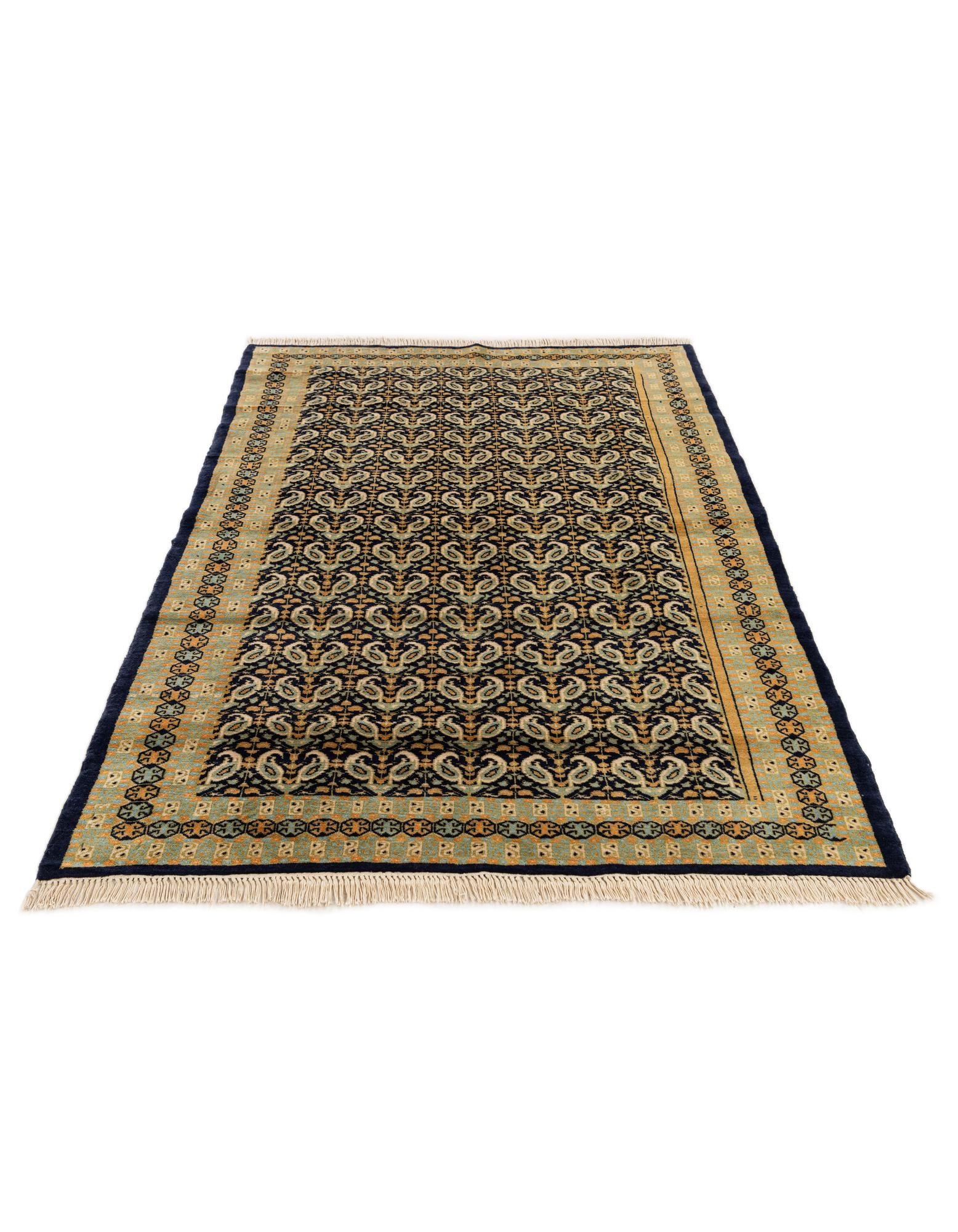 4' 2 x 5' 7 Hand Knotted Bokhara Oriental Wool Rug