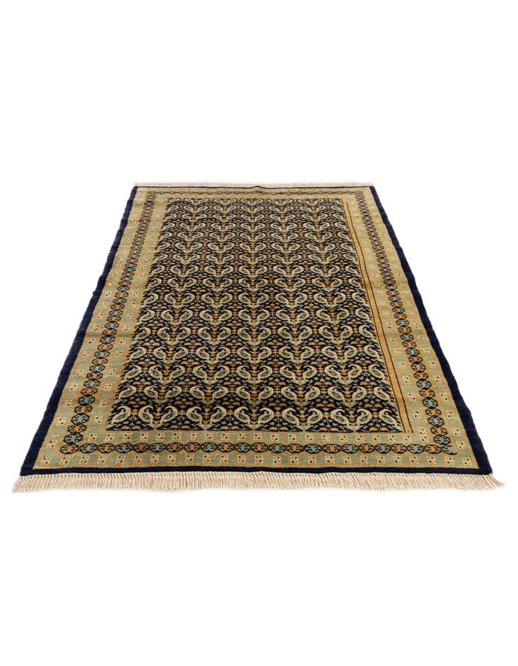 Detail image of 4' 2 x 5' 7  Hand Knotted Bokhara Oriental Wool Rug