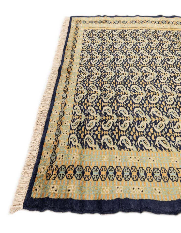 Detail image of 4' 2 x 5' 7  Hand Knotted Bokhara Oriental Wool Rug