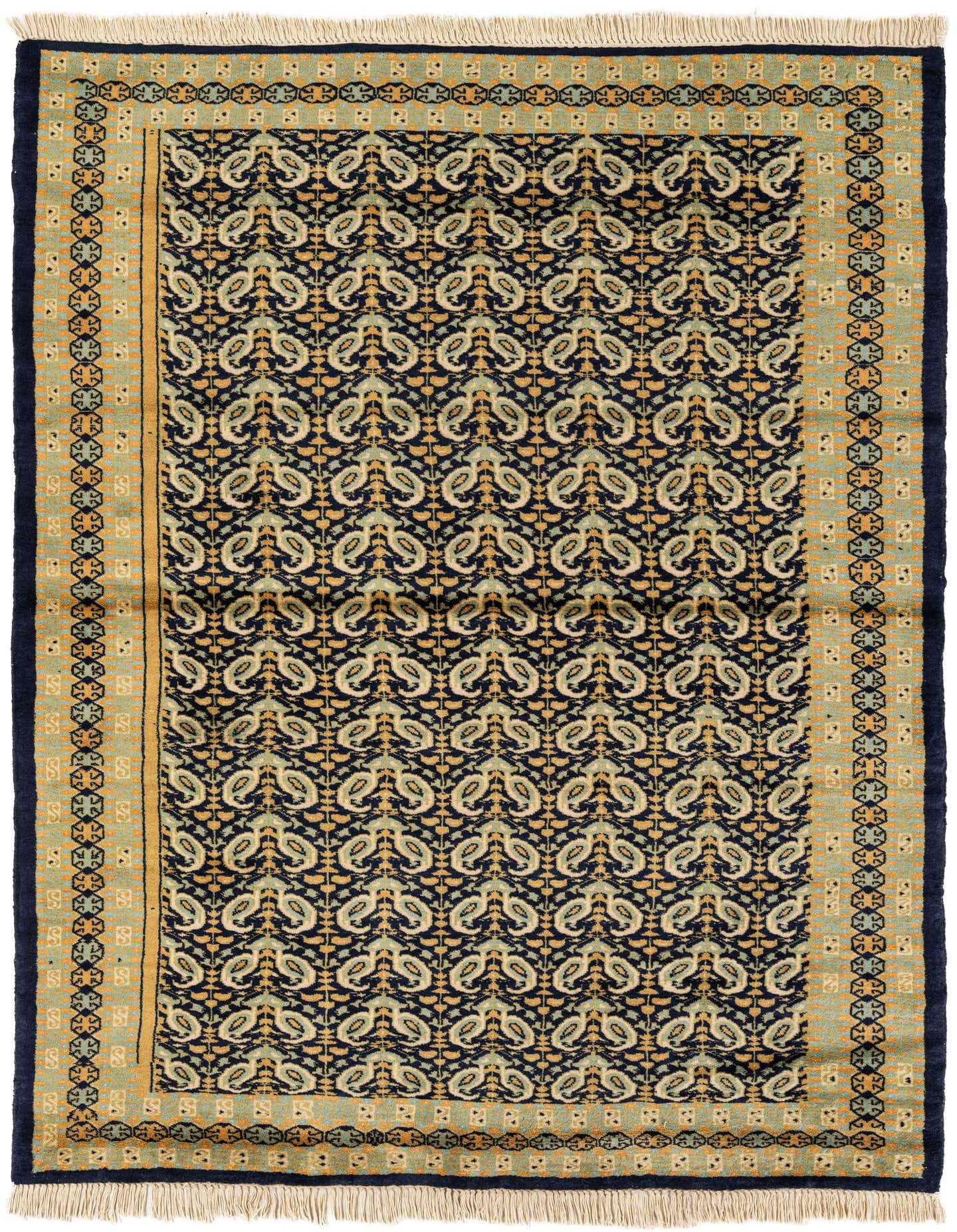 4' 2 x 5' 7 Hand Knotted Bokhara Oriental Wool Rug
