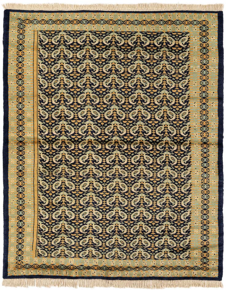 Detail image of 4' 2 x 5' 7 Hand Knotted Bokhara Oriental Wool Rug
