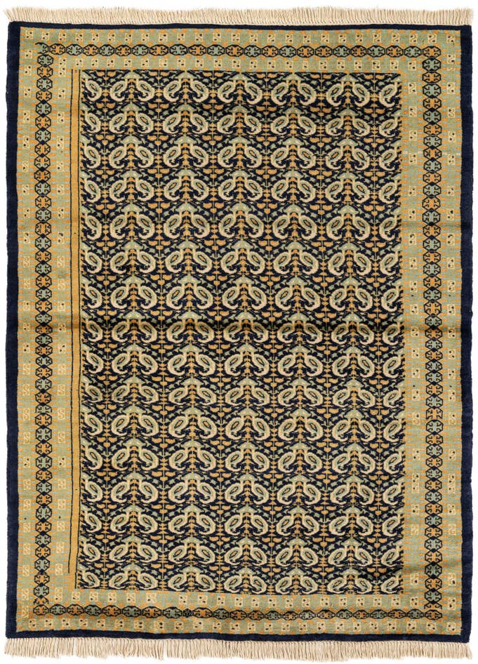 Detail image of 4' 2 x 5' 7 Hand Knotted Bokhara Oriental Wool Rug