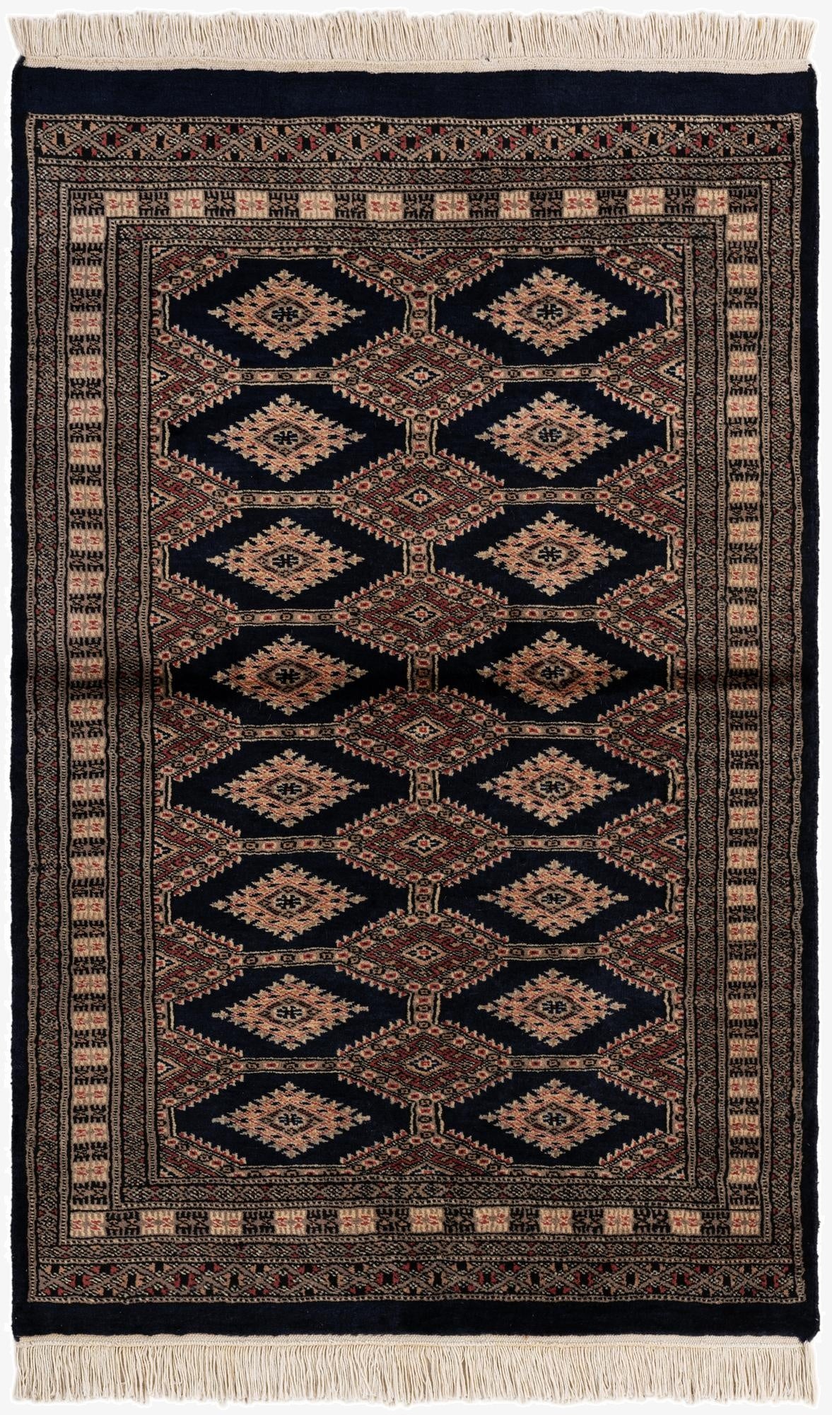 3' 1 x 4' 9  Hand Knotted Bokhara Oriental Wool Rug