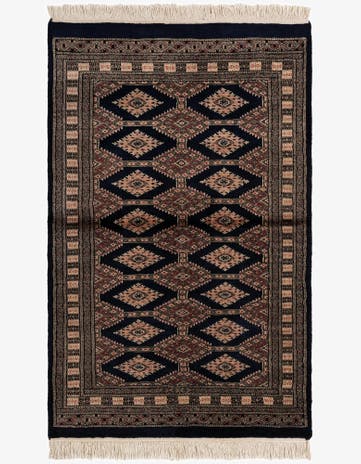 3' 1 x 4' 9 Hand Knotted Bokhara Oriental Wool Rug
