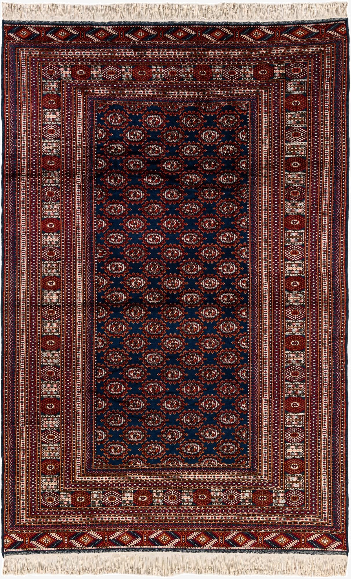 6' 5 x 9' 11  Hand Knotted Bokhara Oriental Wool Rug