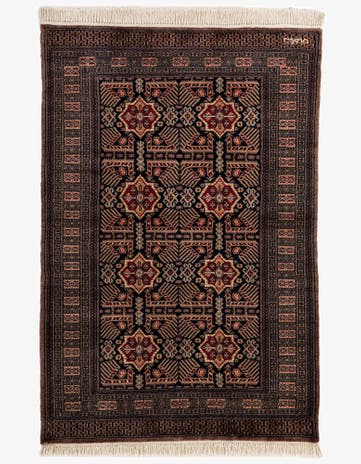 4' 2 x 6' 1 Hand Knotted Bokhara Oriental Wool Rug