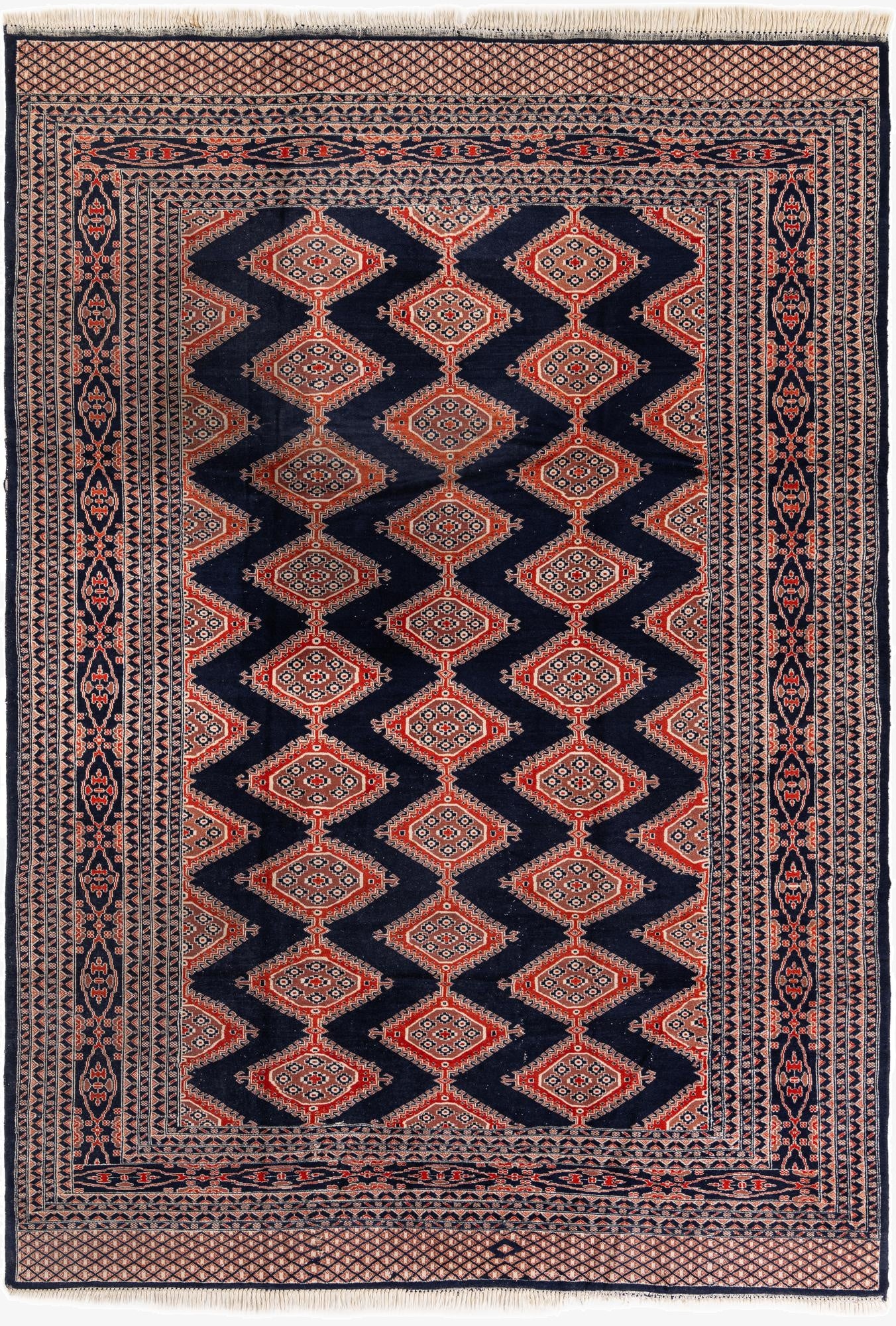 7' x 9' 11  Hand Knotted Bokhara Oriental Wool Rug