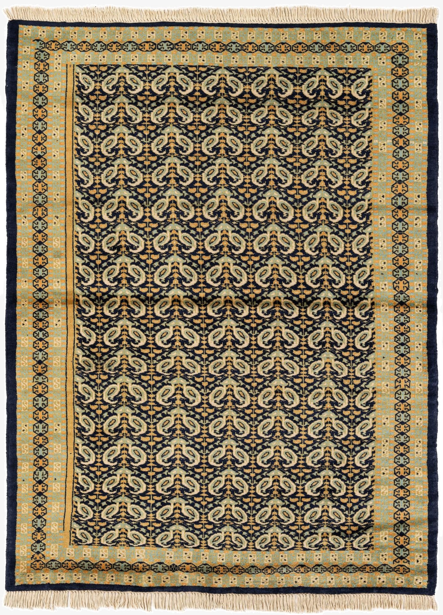 4' 2 x 5' 7  Hand Knotted Bokhara Oriental Wool Rug