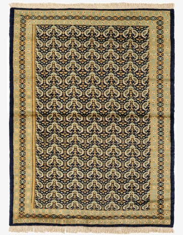 4' 2 x 5' 7 Hand Knotted Bokhara Oriental Wool Rug