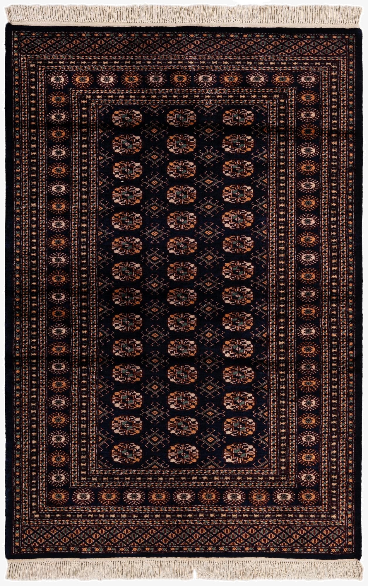 4' 4 x 6' 4  Hand Knotted Bokhara Oriental Wool Rug