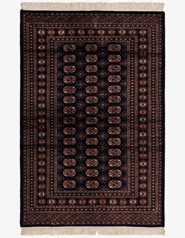 4' 4 x 6' 4 Hand Knotted Bokhara Oriental Wool Rug