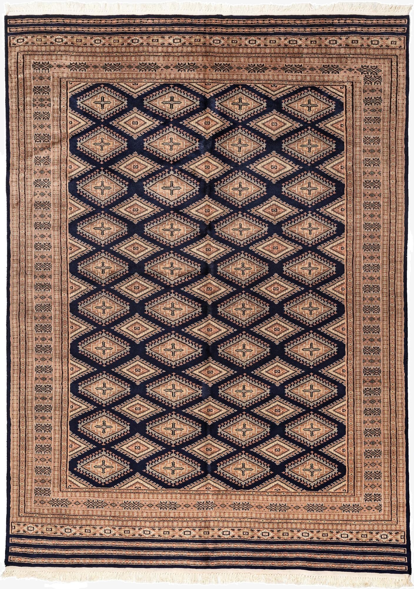 5' 6 x 7' 8  Hand Knotted Bokhara Oriental Wool Rug
