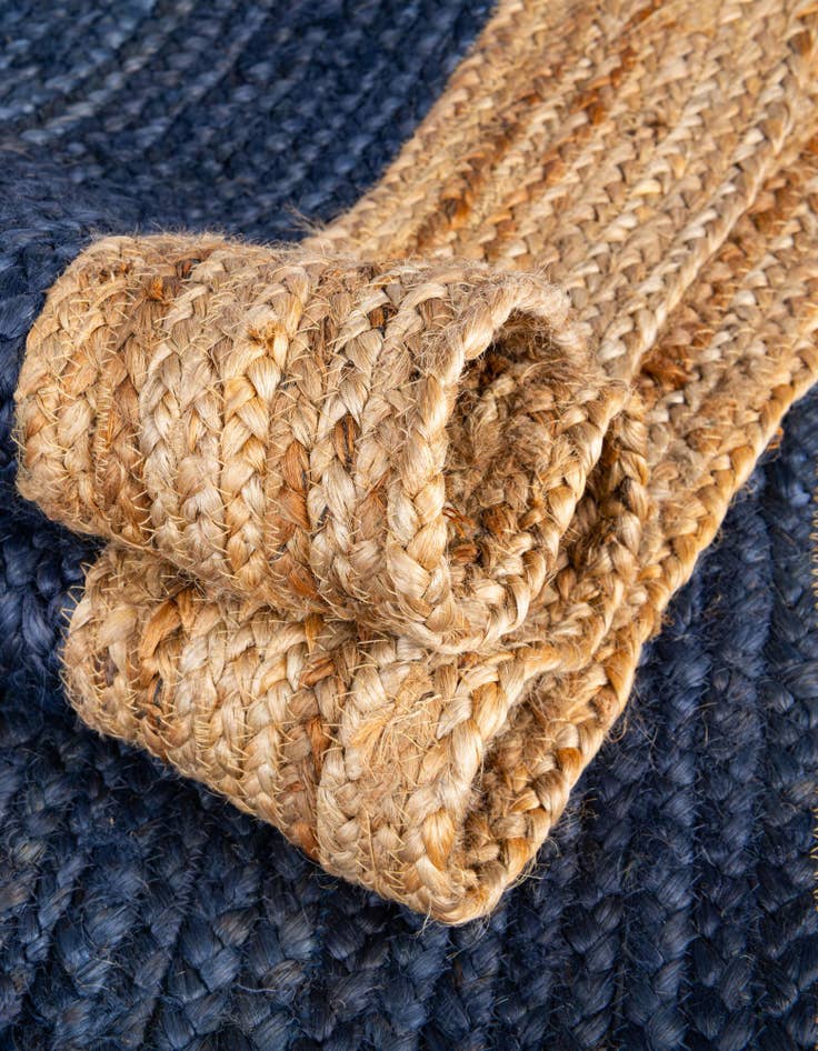 Detail image of 4' 1 x 6' 1  Hand Braided Jute Rug