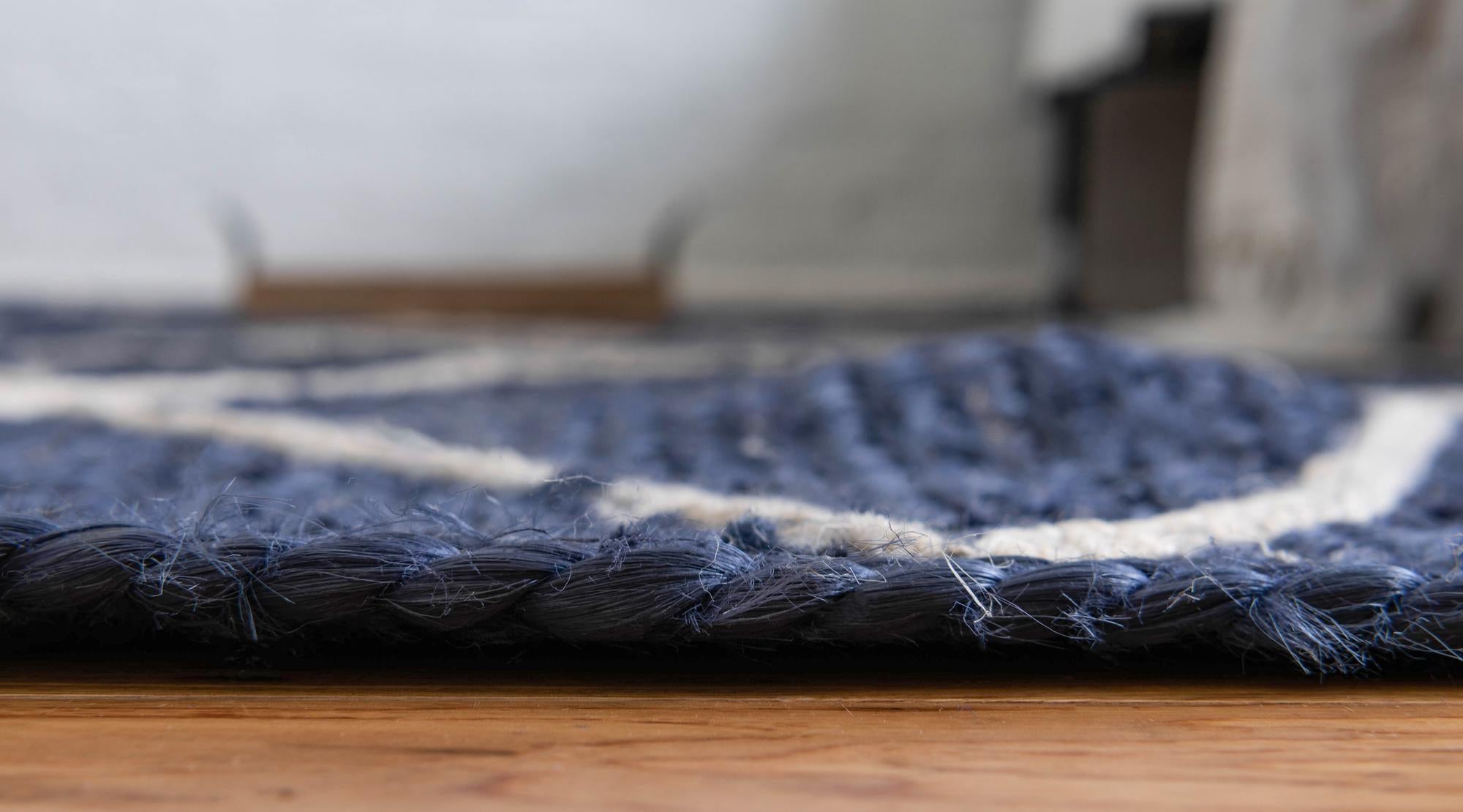 5' 1 x 8' Handmade Braided Jute Rug