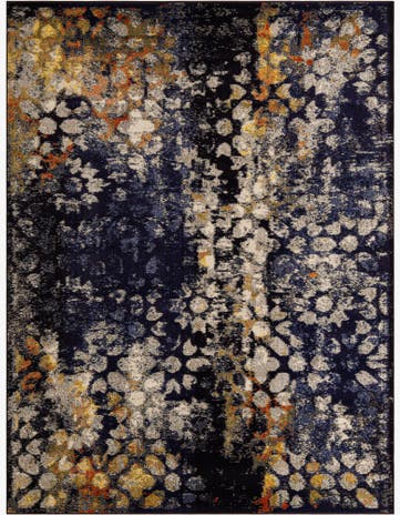 Navy Blue Washable Carnevale Rug