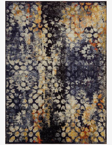 Navy Blue Washable Carnevale Rug