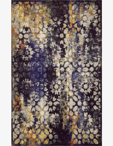 Navy Blue Washable Carnevale Rug