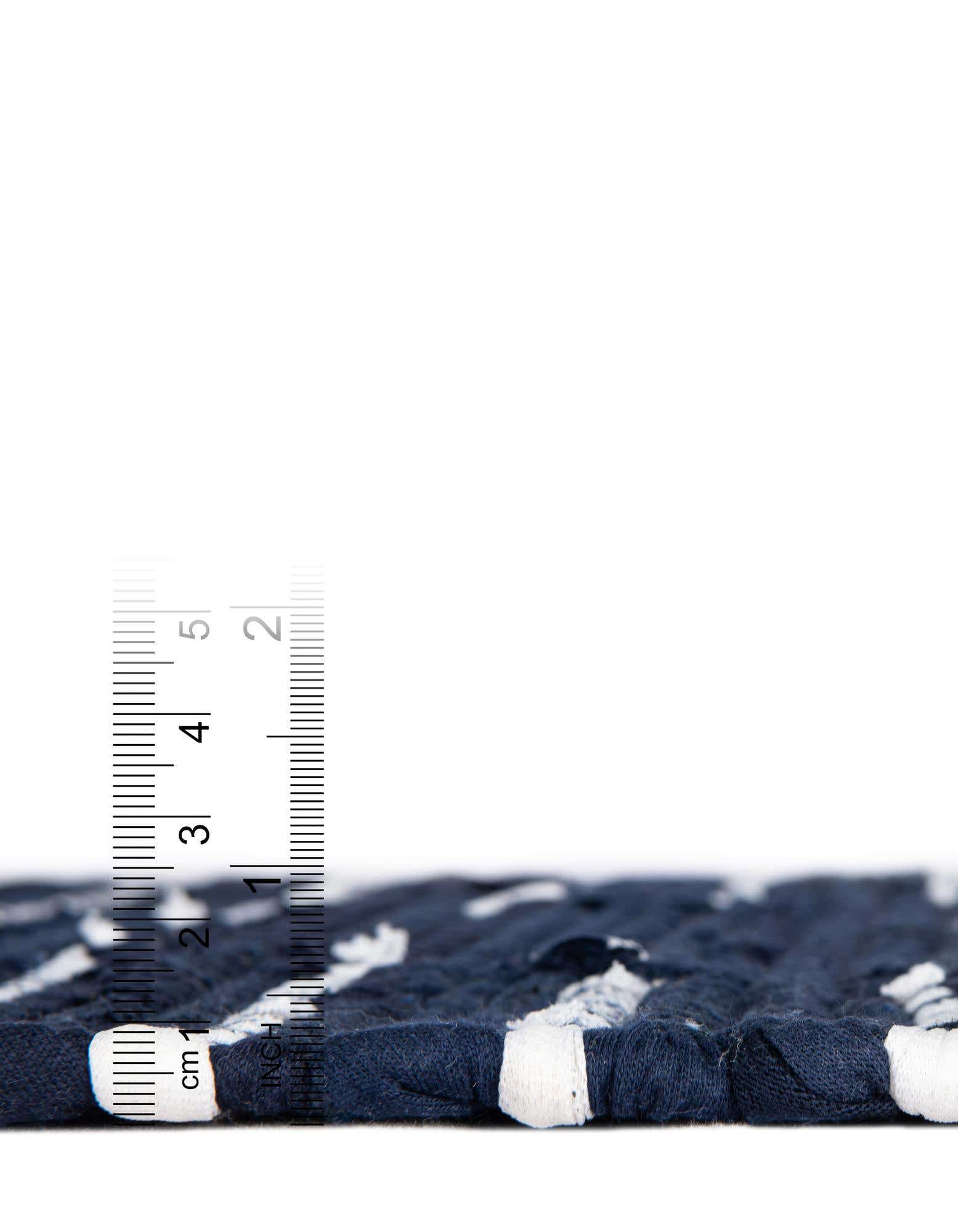 Custom Navy Blue Hand Woven Chindi Cotton Rug