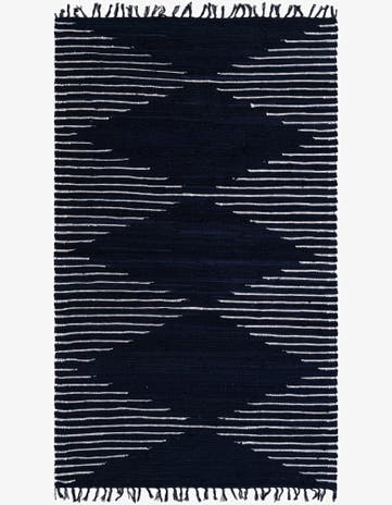 Navy Blue Hand Woven Chindi Cotton Rug