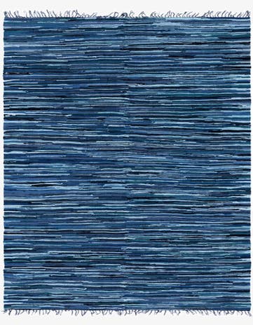 Navy Blue Hand Woven Chindi Cotton Rug