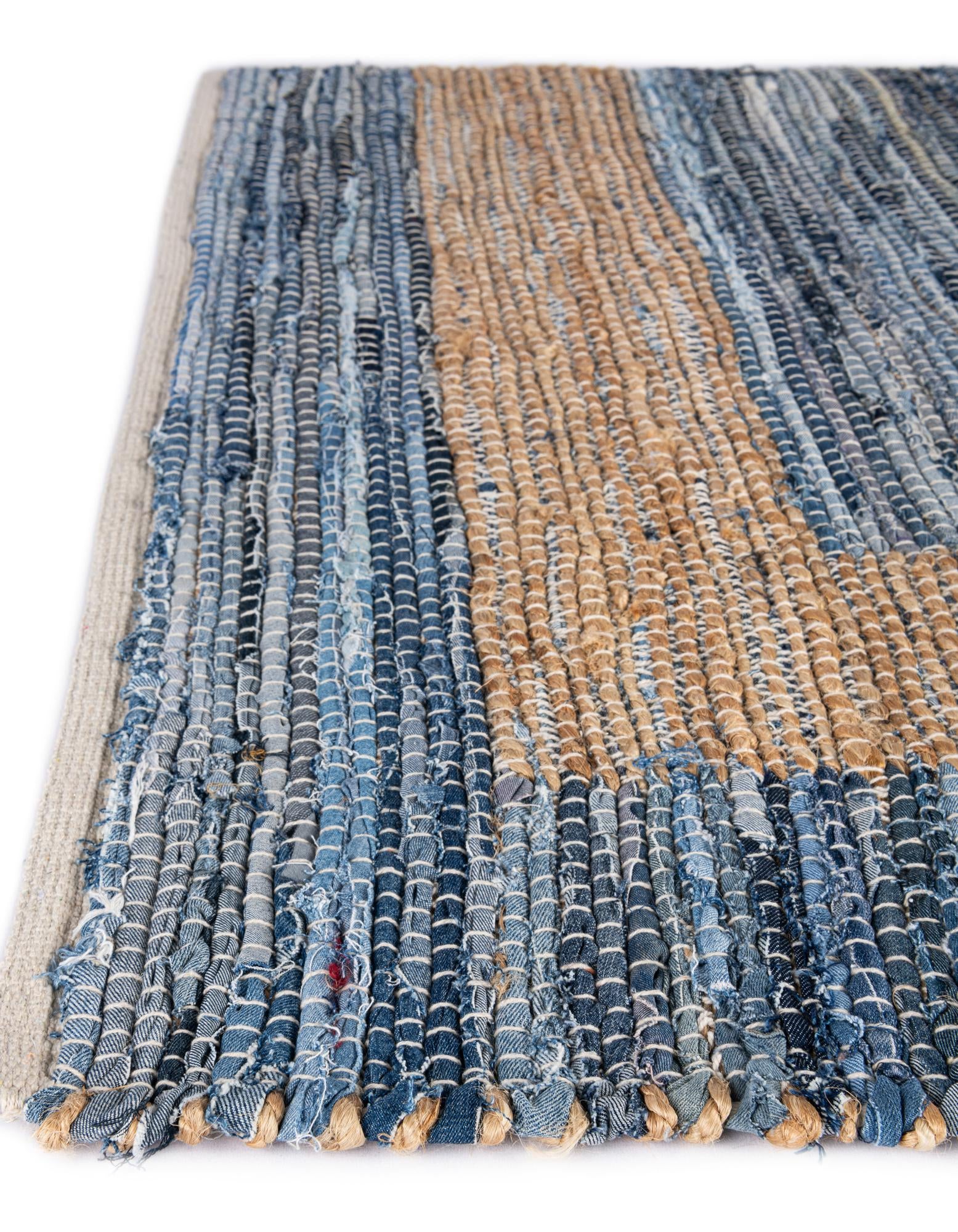 8' x 11' Hand Woven Chindi Jute Rug