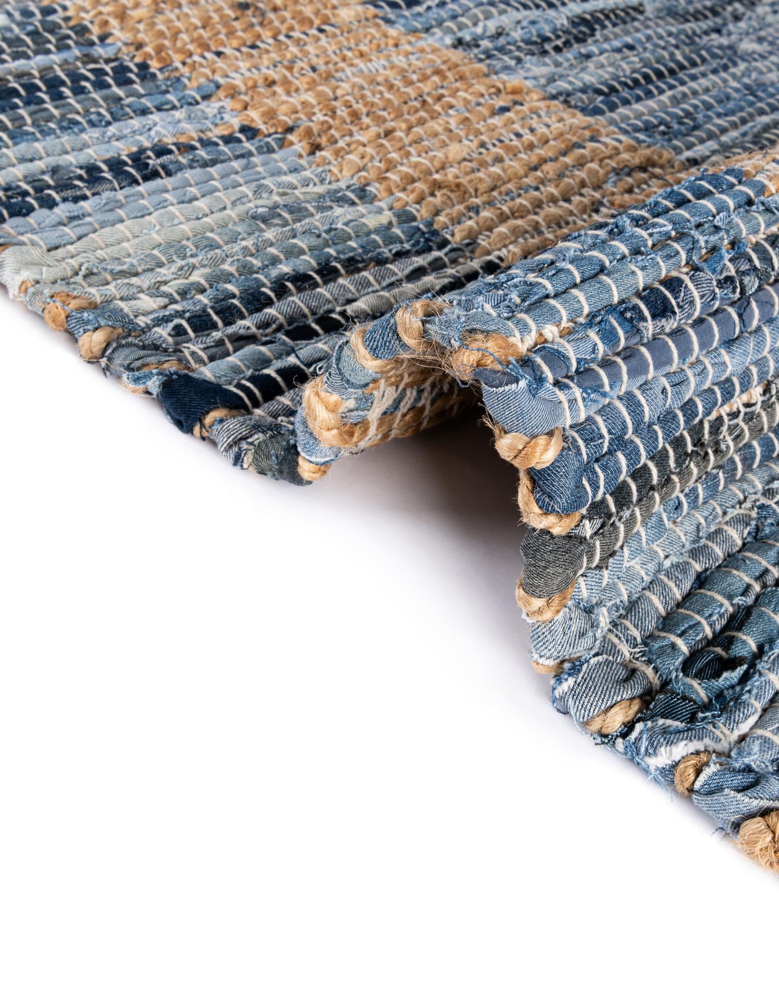 8' x 11' Hand Woven Chindi Jute Rug