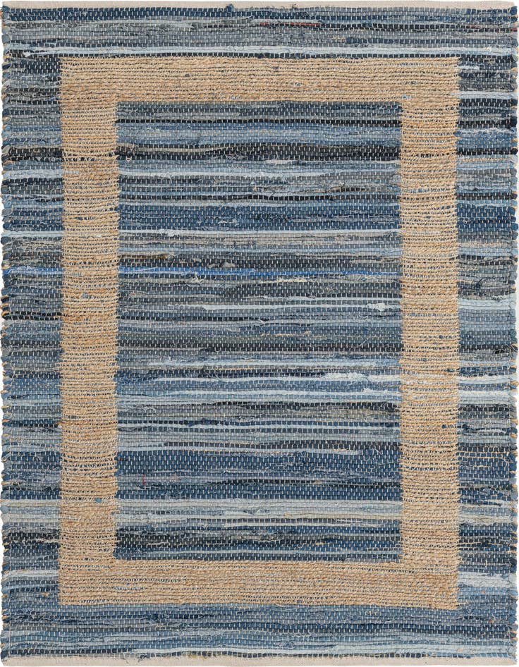 Detail image of 4' 1 x 6' 1 Hand Woven Chindi Jute Rug