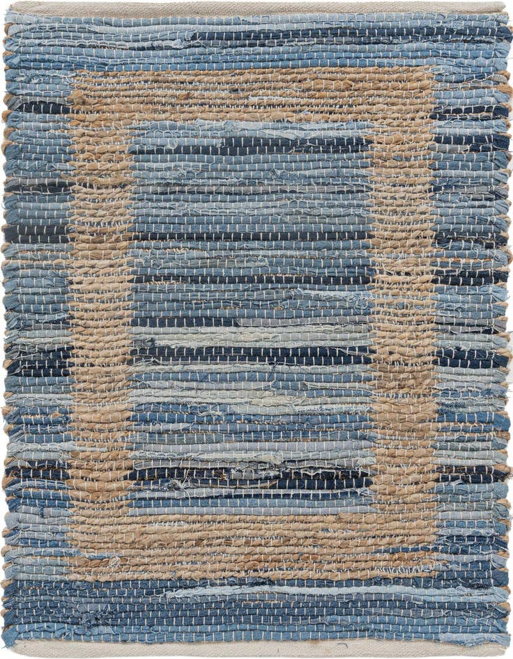Detail image of 2' x 3' 1 Hand Woven Chindi Jute Rug