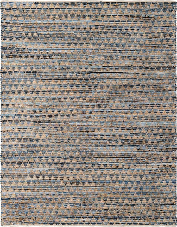 Detail image of 7' 1 x 10' Hand Woven Chindi Jute Rug