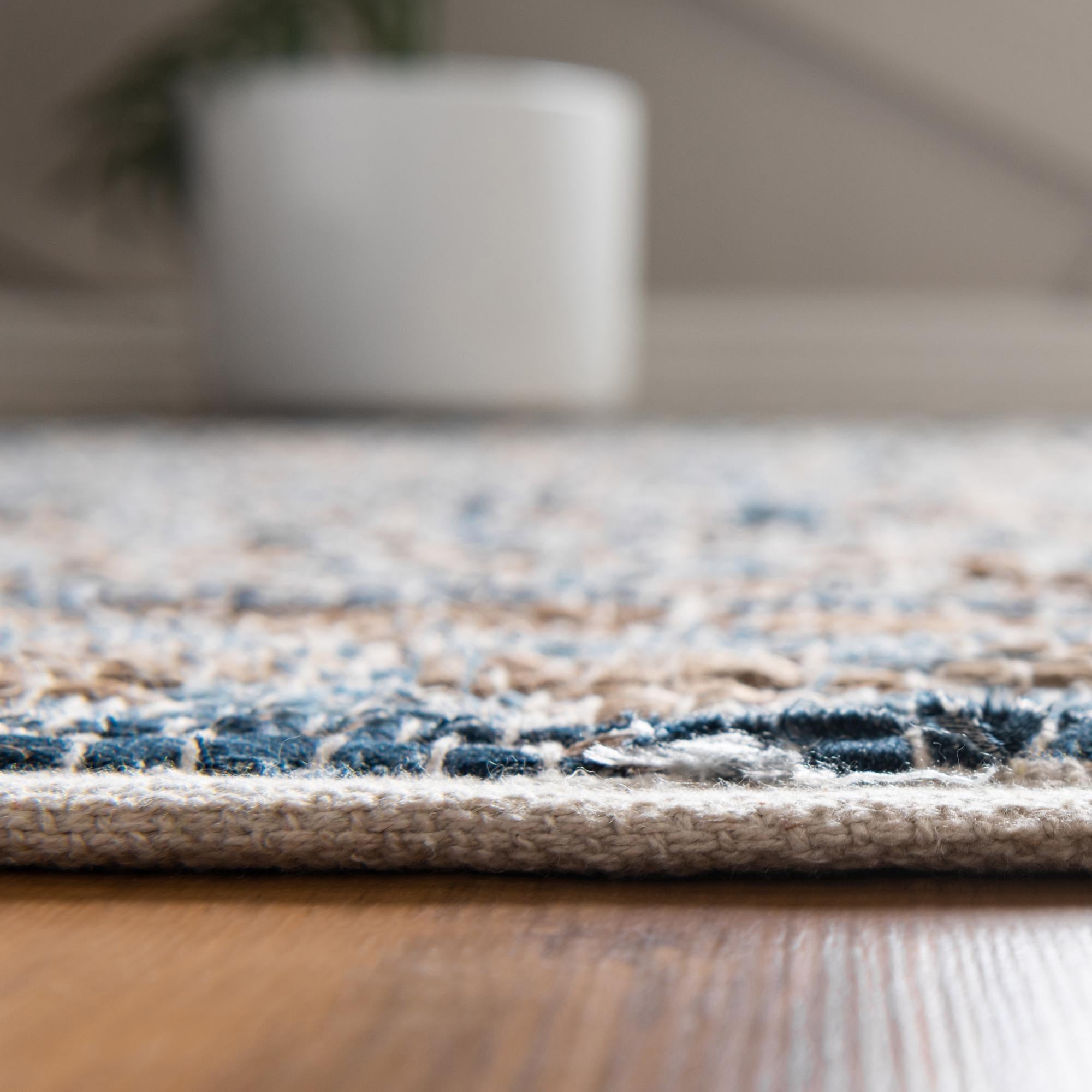 7' 1 x 10' Hand Woven Chindi Jute Rug