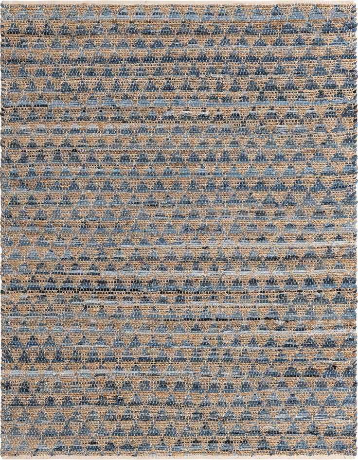 Detail image of 5' 1 x 8' Hand Woven Chindi Jute Rug