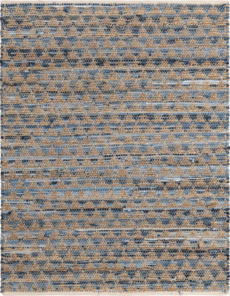 Detail image of 4' 1 x 6' 1 Hand Woven Chindi Jute Rug